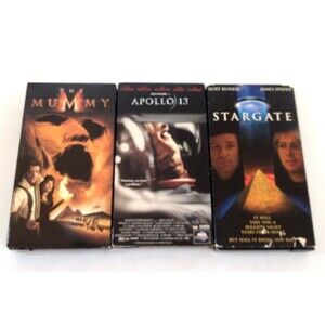 (3) Vintage Movie Lot VHS The Mummy  Stargate  Apollo 13